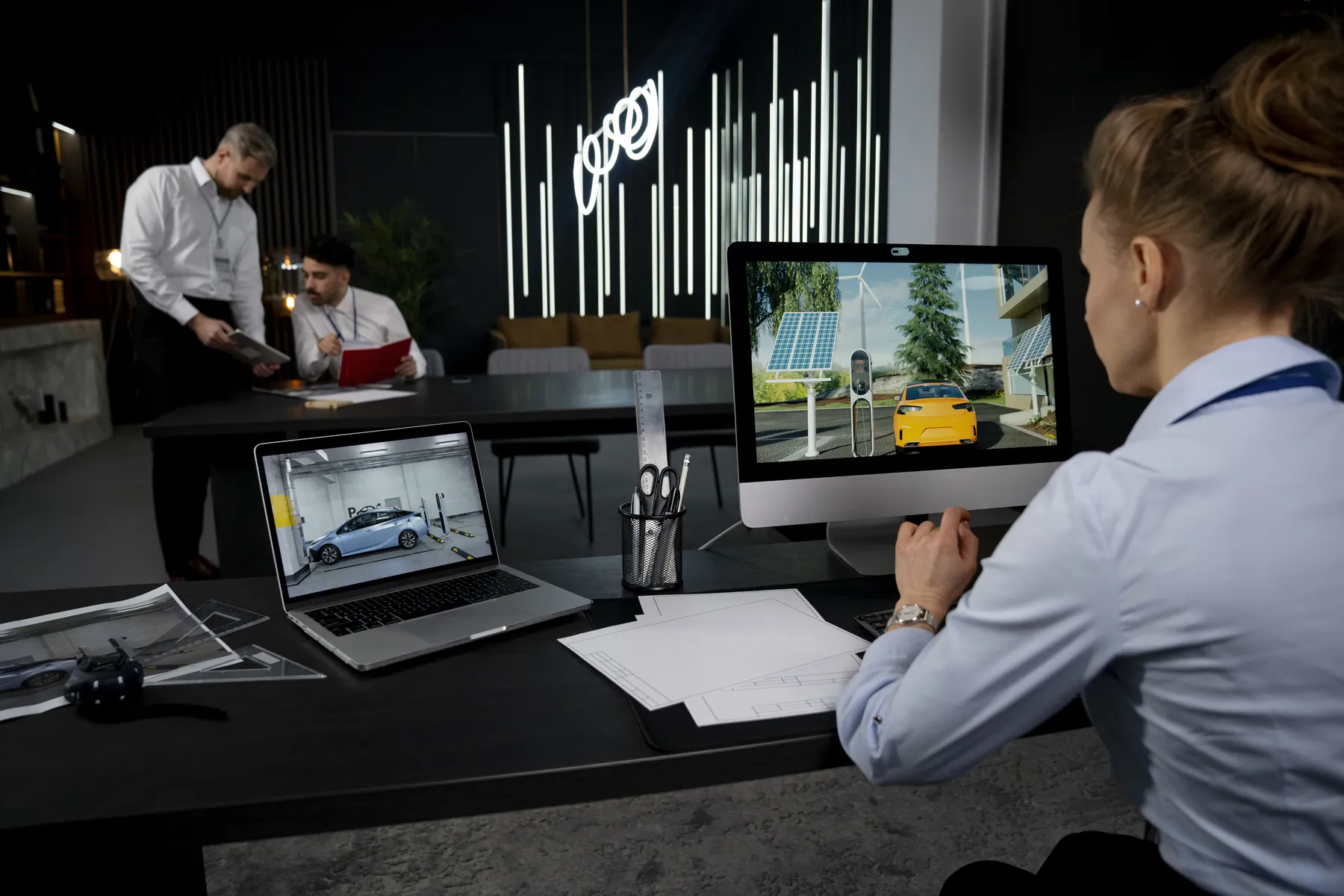 Professionals working together in an office